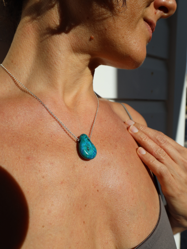 Chrysocolla Tumbled Pendant