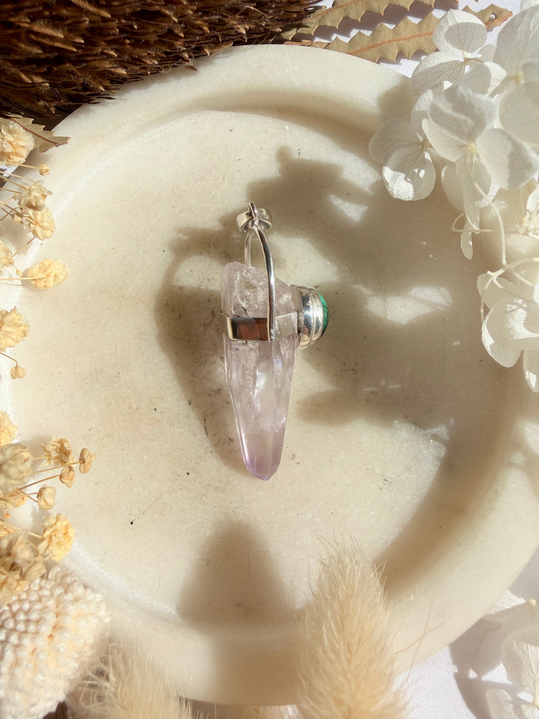 Vera Cruz Amethyst & Malachite Silver Pendant - The Light Keepers Wand