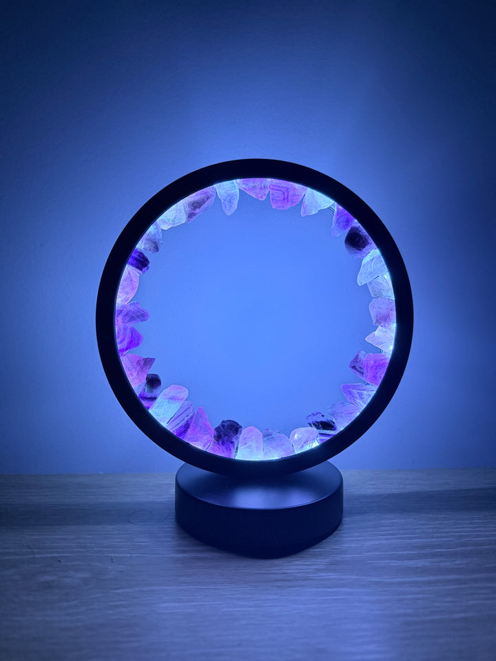 Rainbow Fluorite Halo Lamp