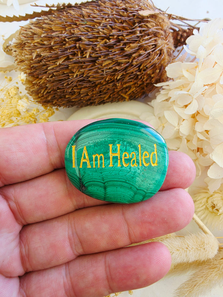 I Am Healed — Malachite Affirmation Crystal