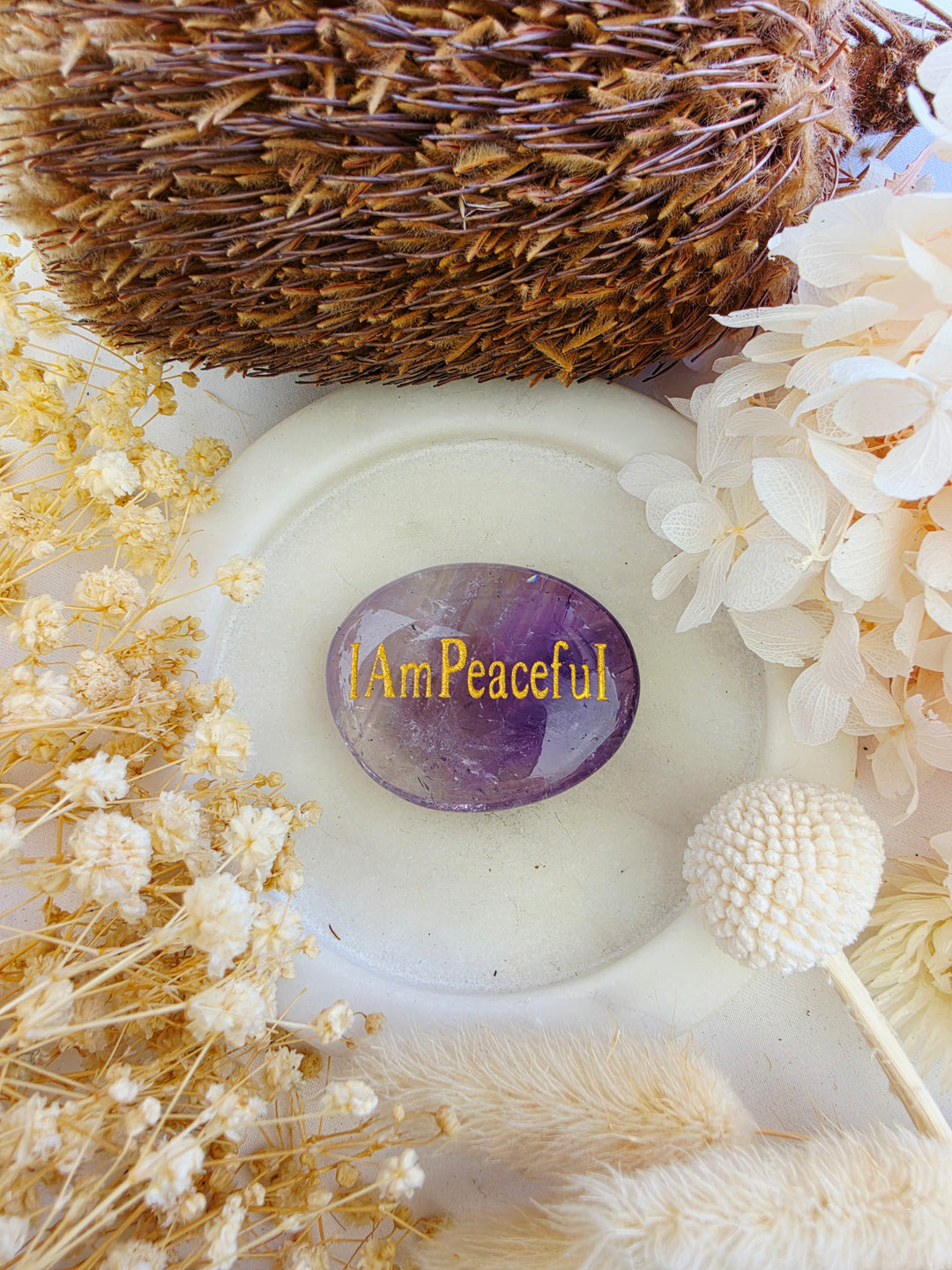I Am Peaceful — Amethyst Affirmation Crystal