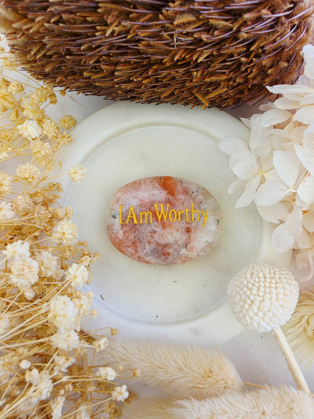 I Am Worthy — Sunstone Affirmation Crystal
