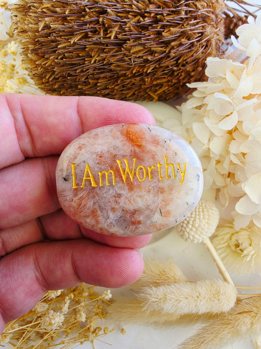 I Am Worthy — Sunstone Affirmation Crystal