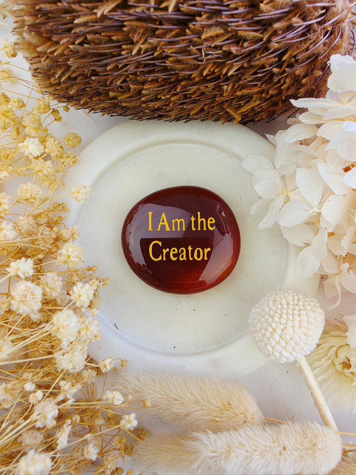 I Am the Creator — Carnelian Affirmation Crystal
