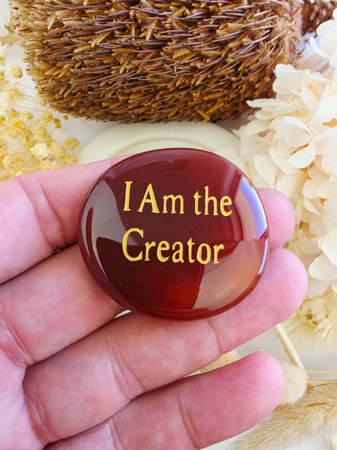 I Am the Creator — Carnelian Affirmation Crystal