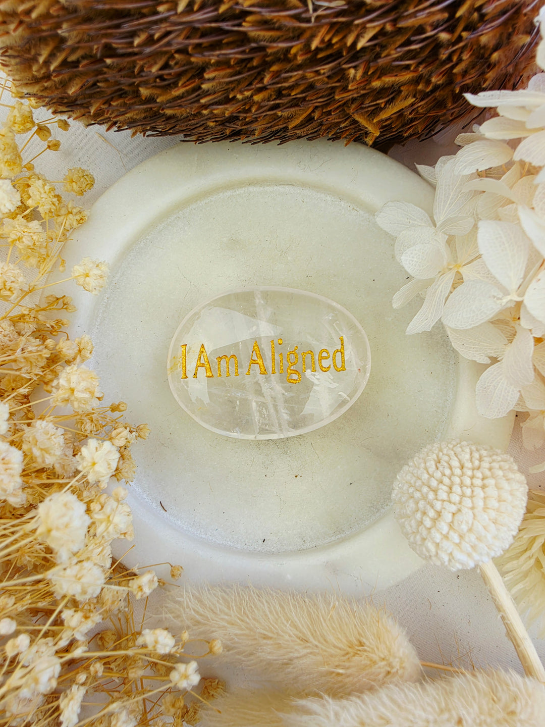 I Am Aligned — Clear Quartz Affirmation Crystal