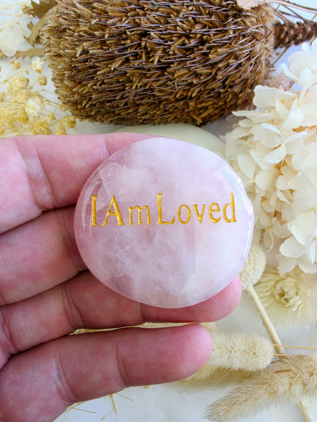 I Am Loved — Rose Quartz Affirmation Crystal
