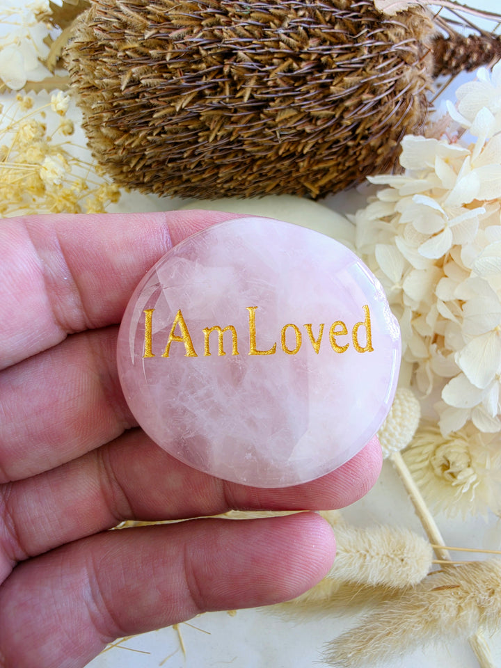 I Am Loved — Rose Quartz Affirmation Crystal