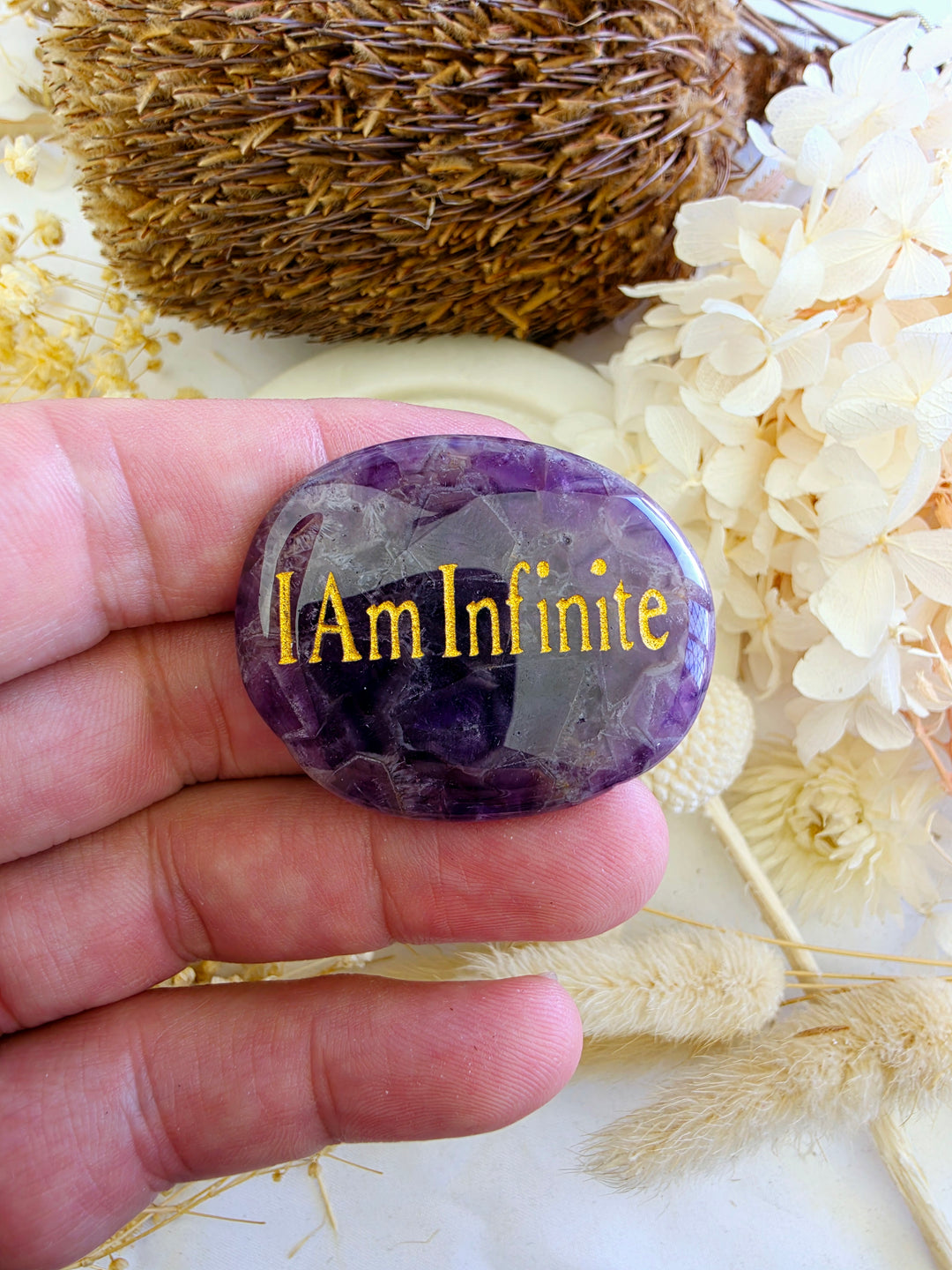 I Am Infinite — Amethyst Affirmation Crystal