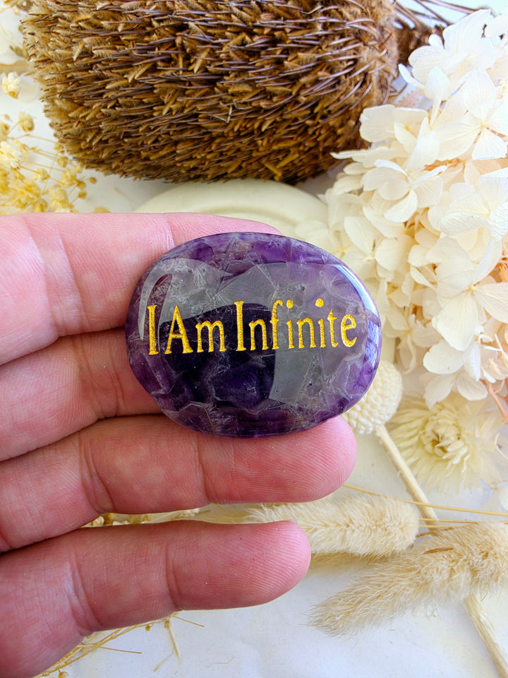 I Am Infinite — Amethyst Affirmation Crystal