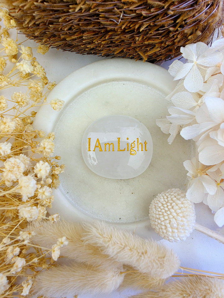 I Am Light — Clear Quartz Affirmation Crystal