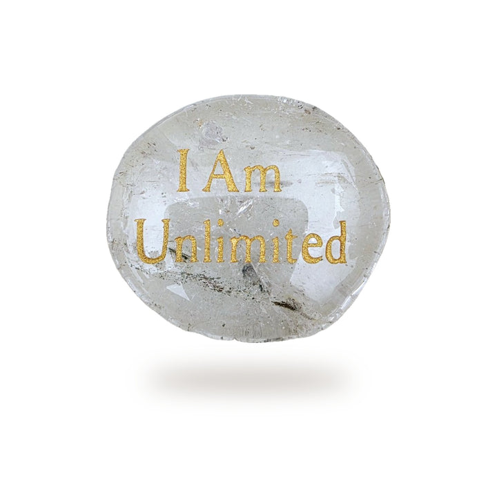 I Am Unlimited Clear Quartz Affirmation Crystal