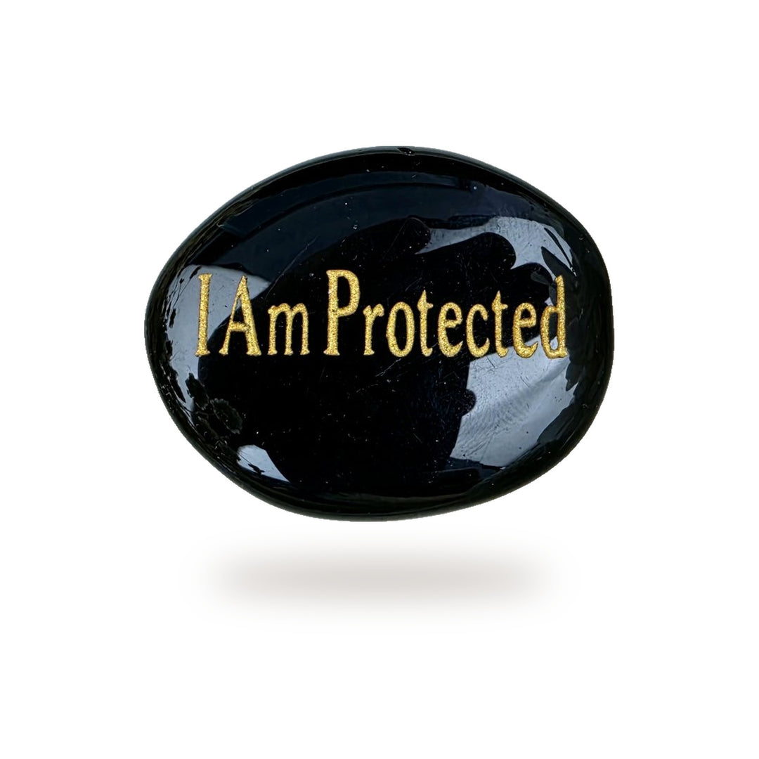 I Am Protected Black Obsidian Affirmation Crystal