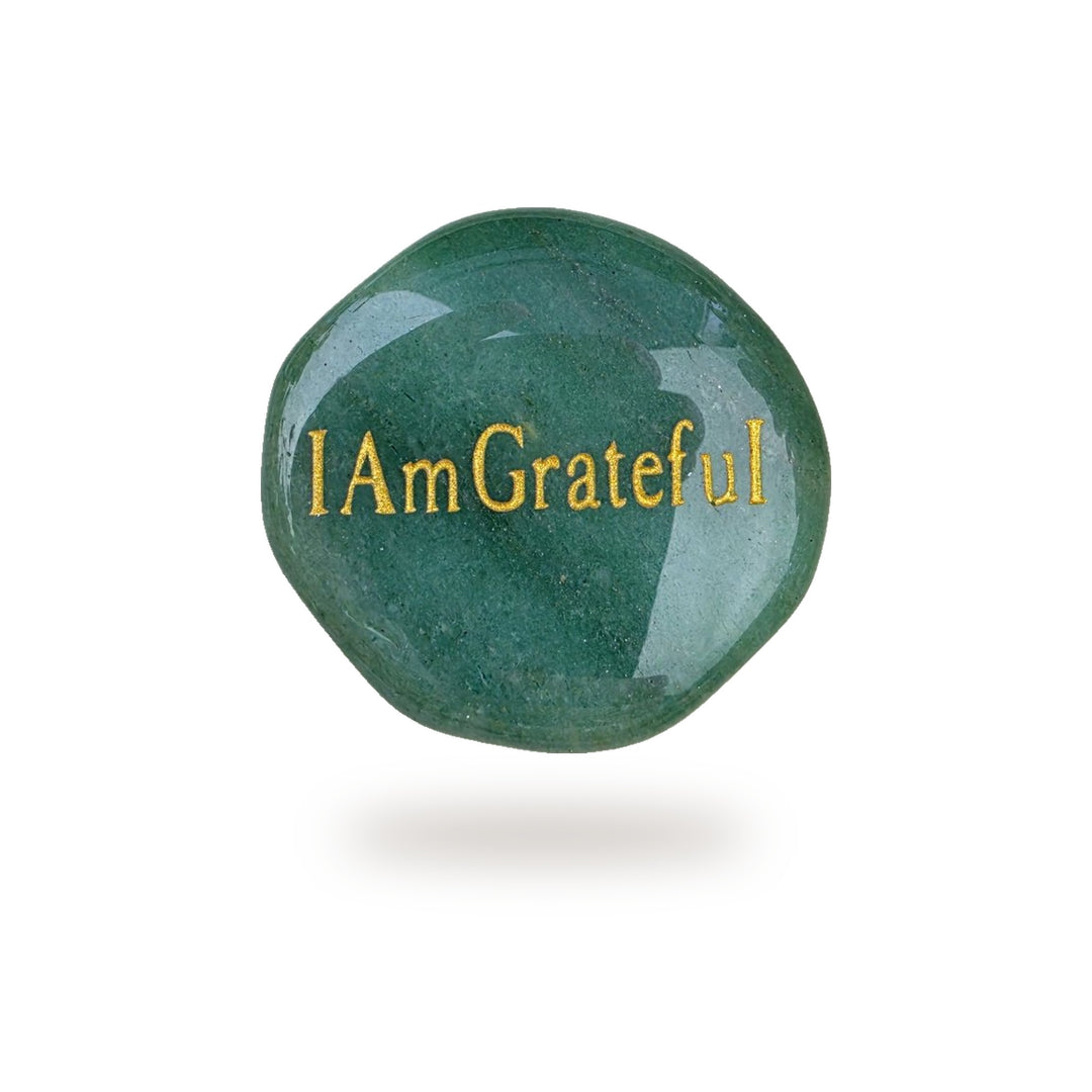 I Am Grateful Green Aventurine Affirmation Crystal