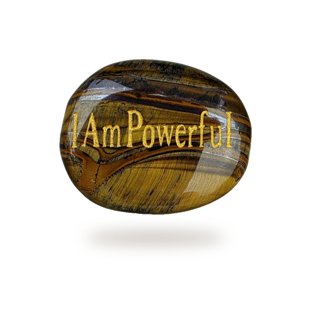 I Am Powerful Golden Tiger's Eye Affirmation Crystal