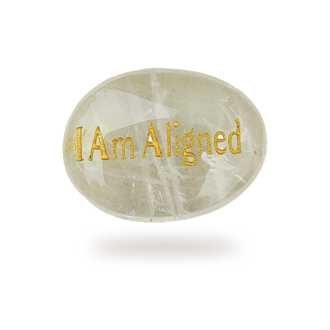 I Am Aligned Clear Quartz Affirmation Crystal
