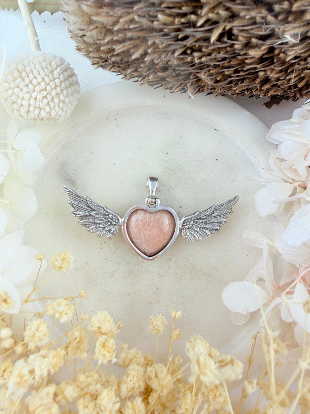 Peach Moonstone Anahata Pendant