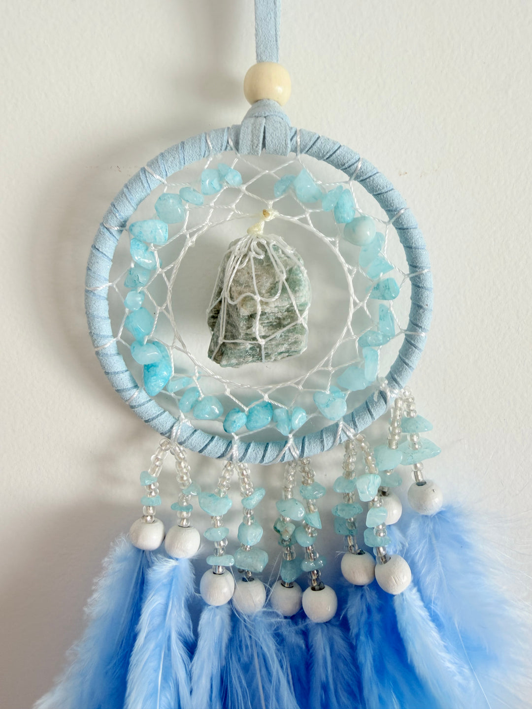 Amazonite & Blue Agate Dream Catcher