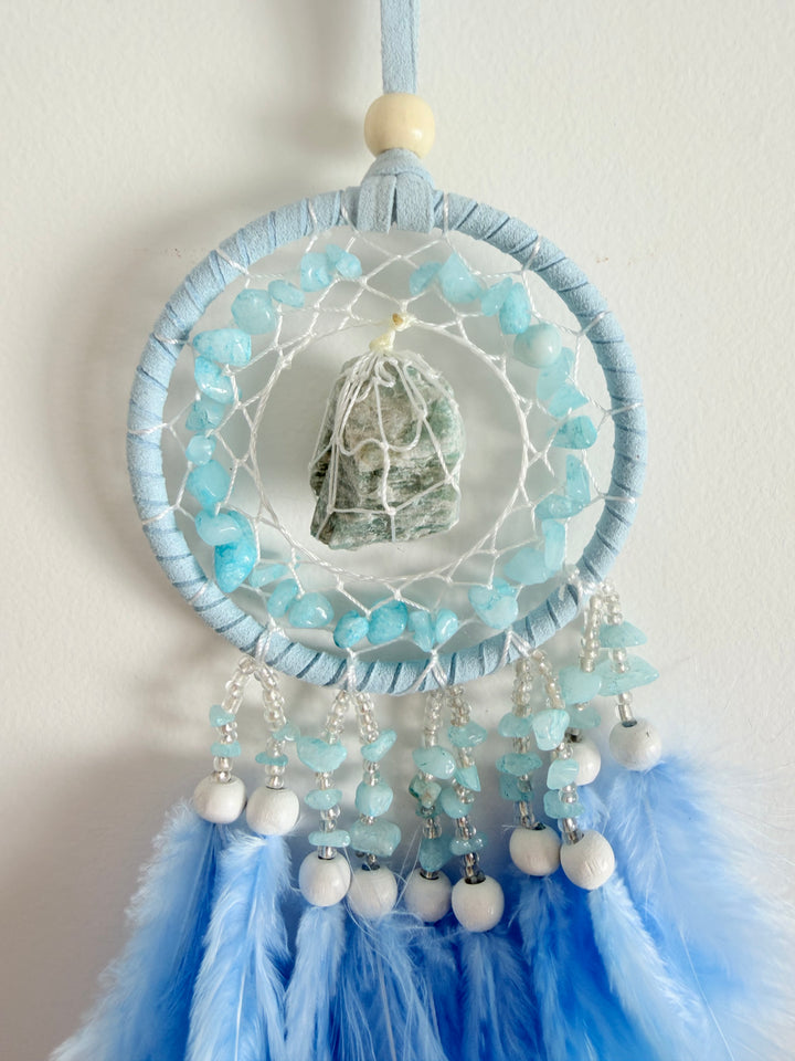 Amazonite & Blue Agate Dream Catcher