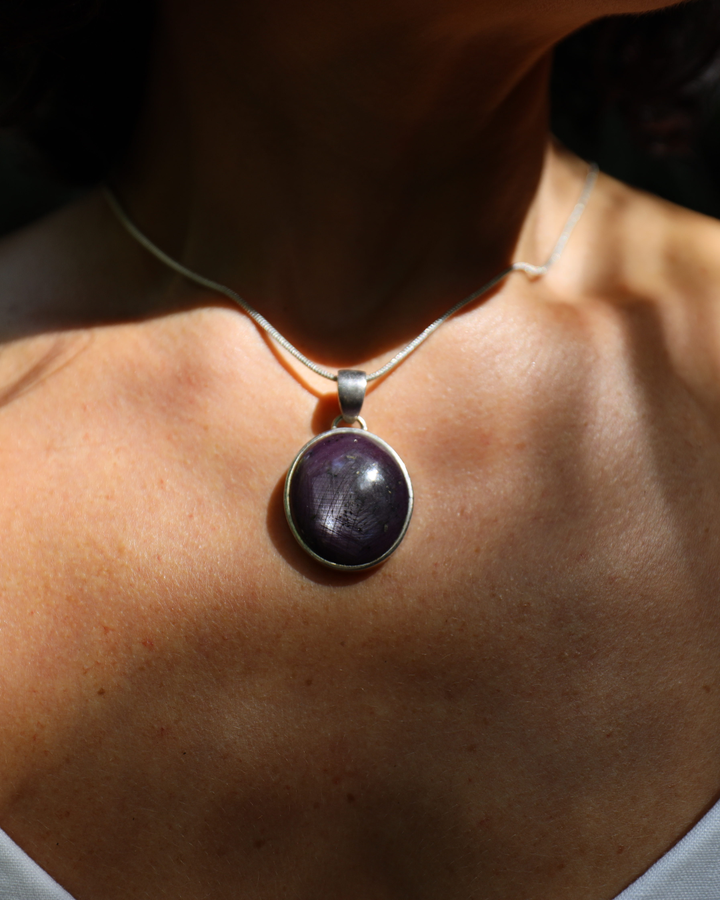 Star Ruby Silver Pendant