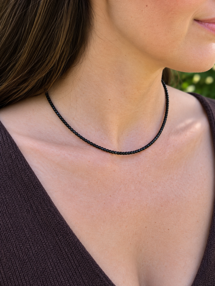 Rainbow Obsidian Faceted Necklace - Safe to Let Go