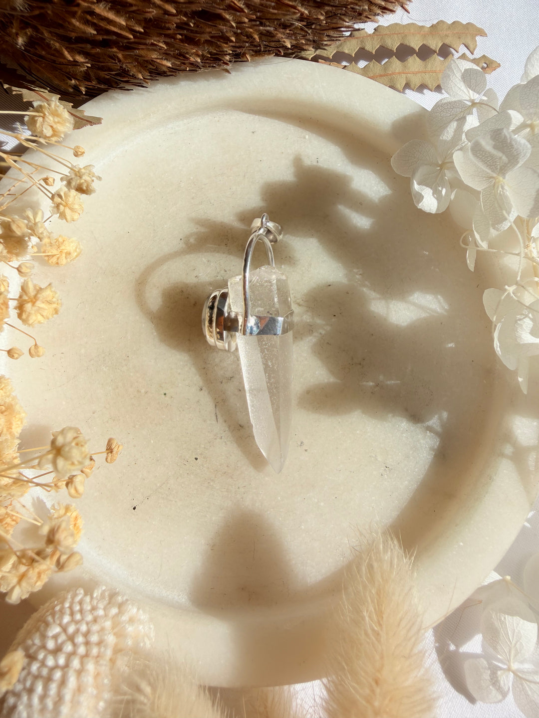 Merlinite & Lemurian Silver Pendant - The Light Keepers Wand