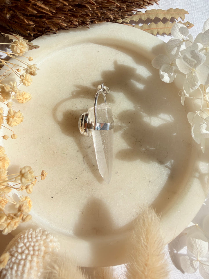 Merlinite & Lemurian Silver Pendant - The Light Keepers Wand