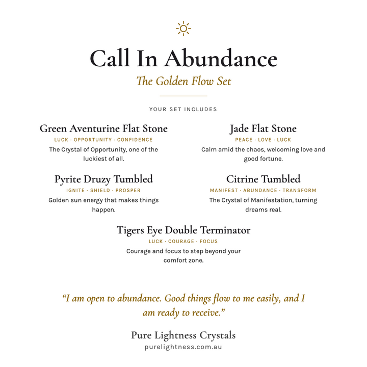 Call In Abundance Tumbled Stone Ritual — The Golden Flow Set