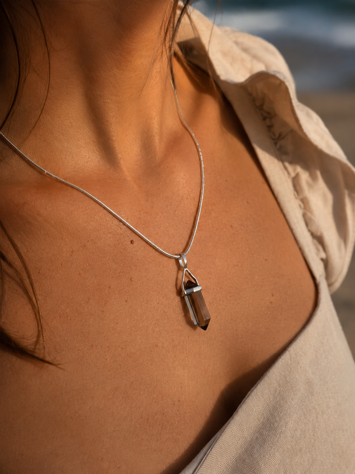 Smoky Quartz Alignment Silver Pendant
