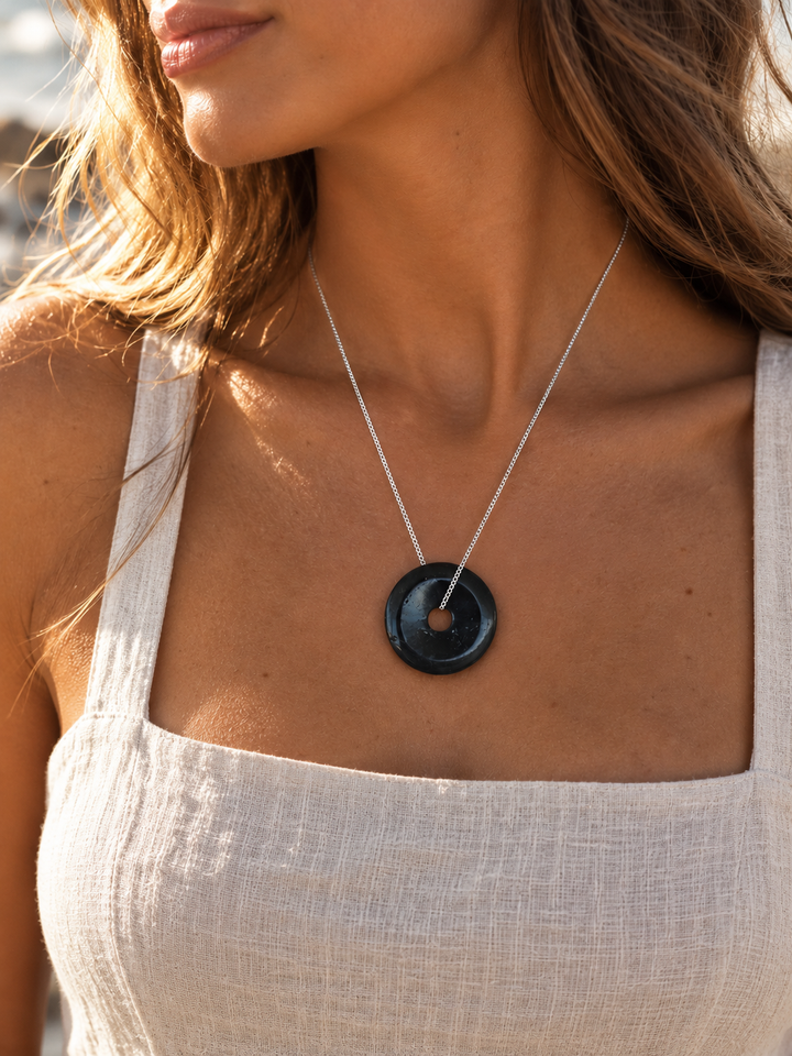 Shungite Circle Of Light Pendant Medium