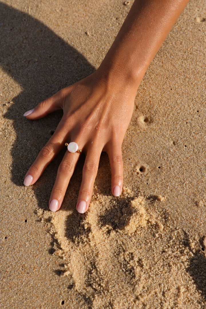 Moonlit Pearl Ring