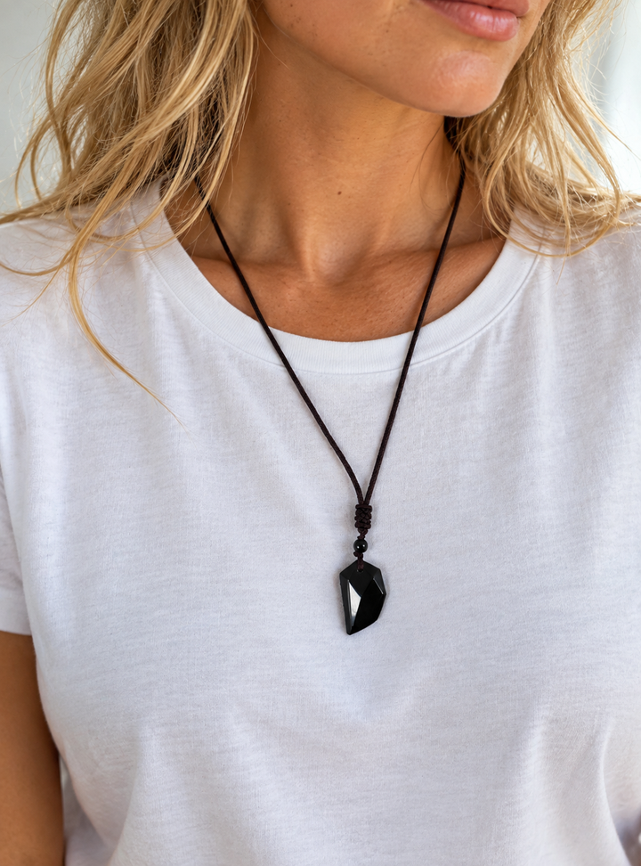 The Protect Your Peace Set — Black Obsidian Guardian Pendant & Black Tourmaline