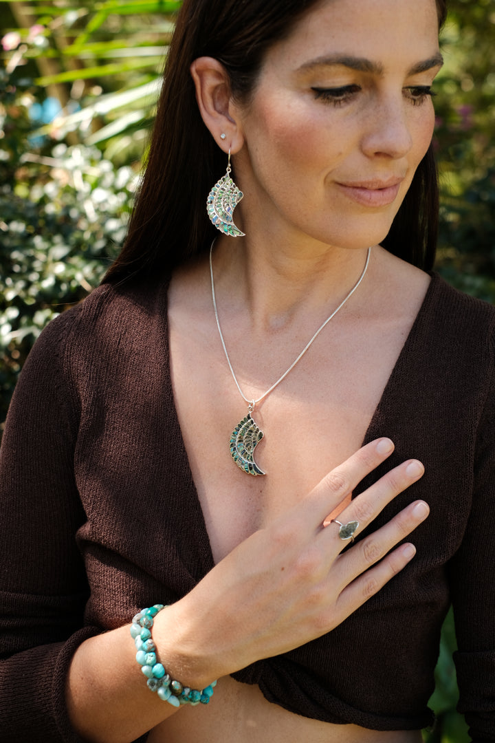 The Ocean Heart Set — Limited Edition Rise Goddess Silver Pendant, Earrings & Free Chain