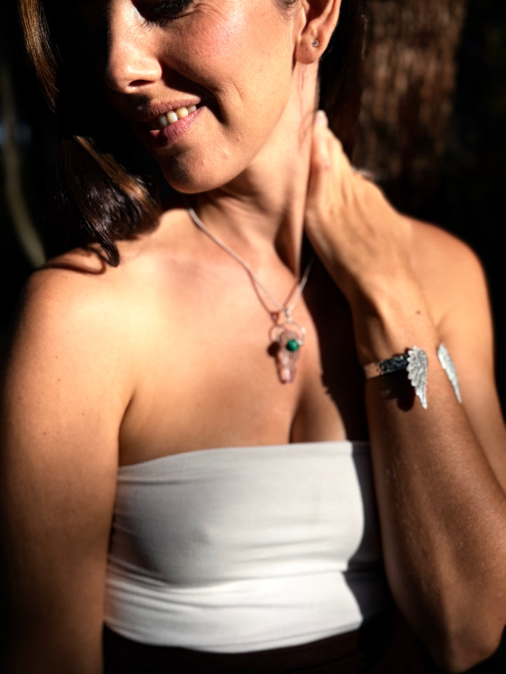 Vera Cruz Amethyst & Malachite Silver Pendant - The Light Keepers Wand