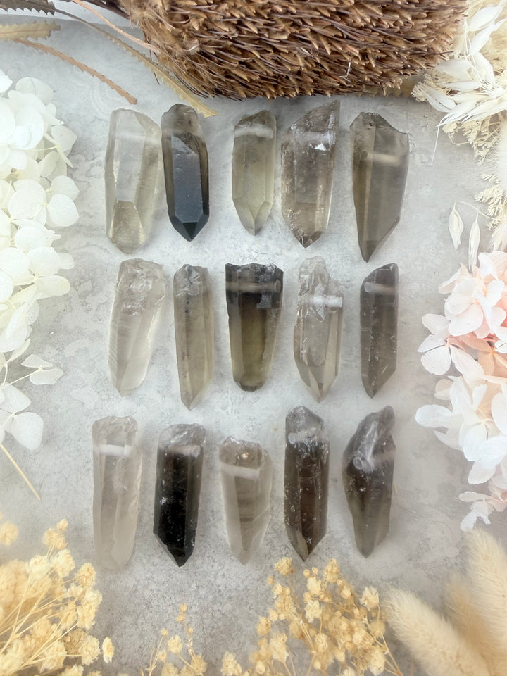 Lemurian Smoky Quartz Laser Pendant