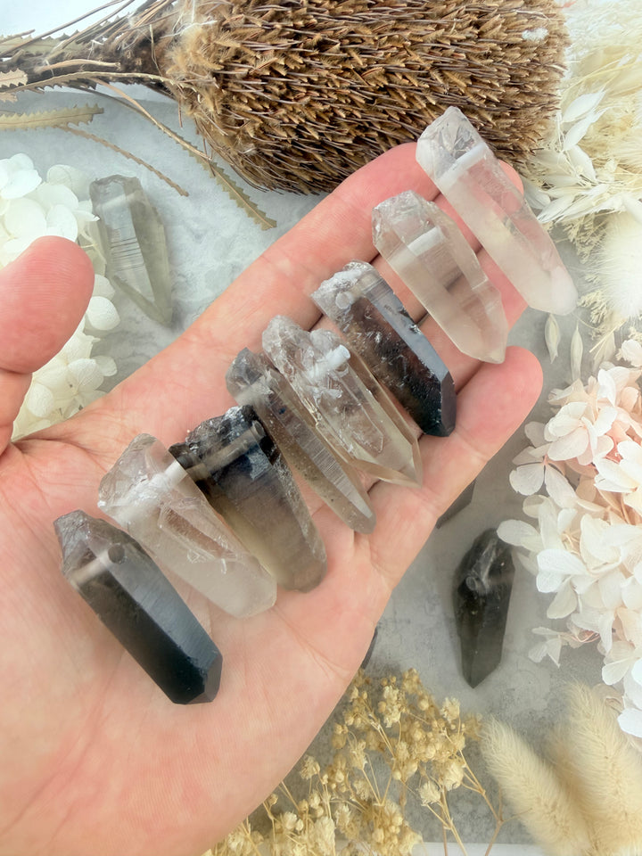 Lemurian Smoky Quartz Laser Pendant