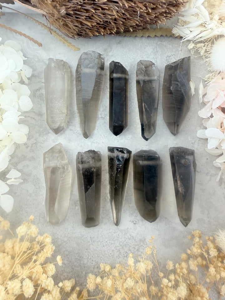 Lemurian Smoky Quartz Laser Pendant