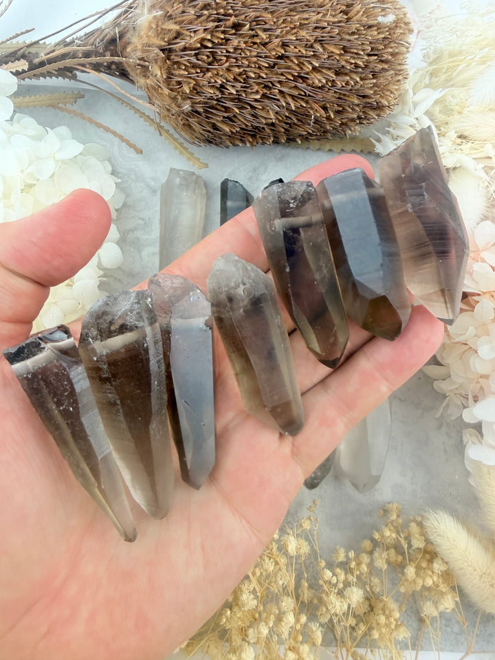 Lemurian Smoky Quartz Laser Pendant