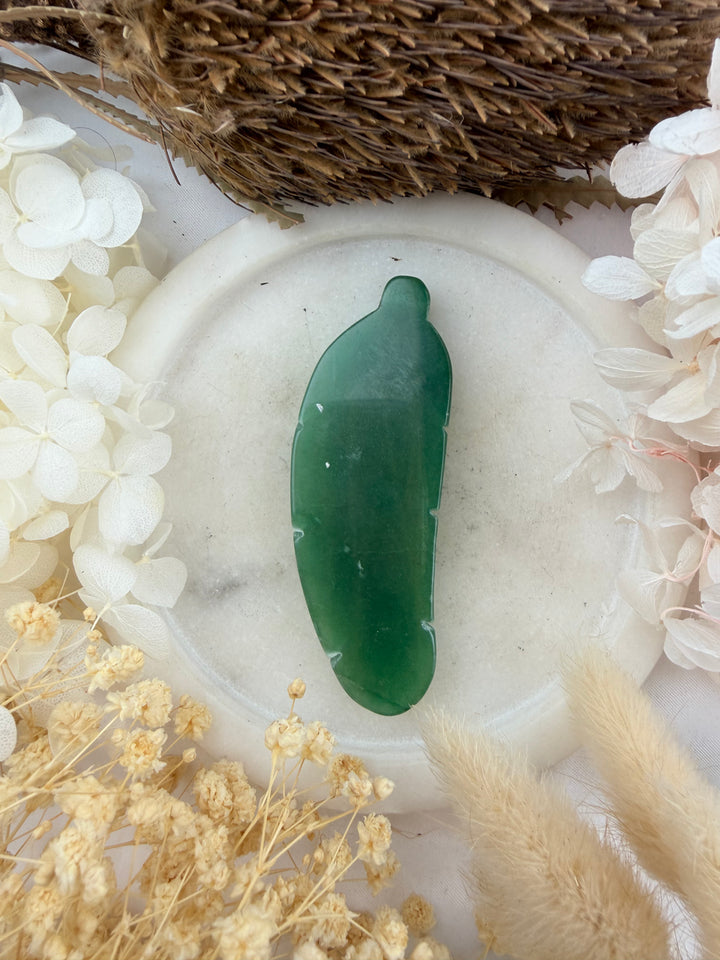 Green Aventurine Feather Pendant