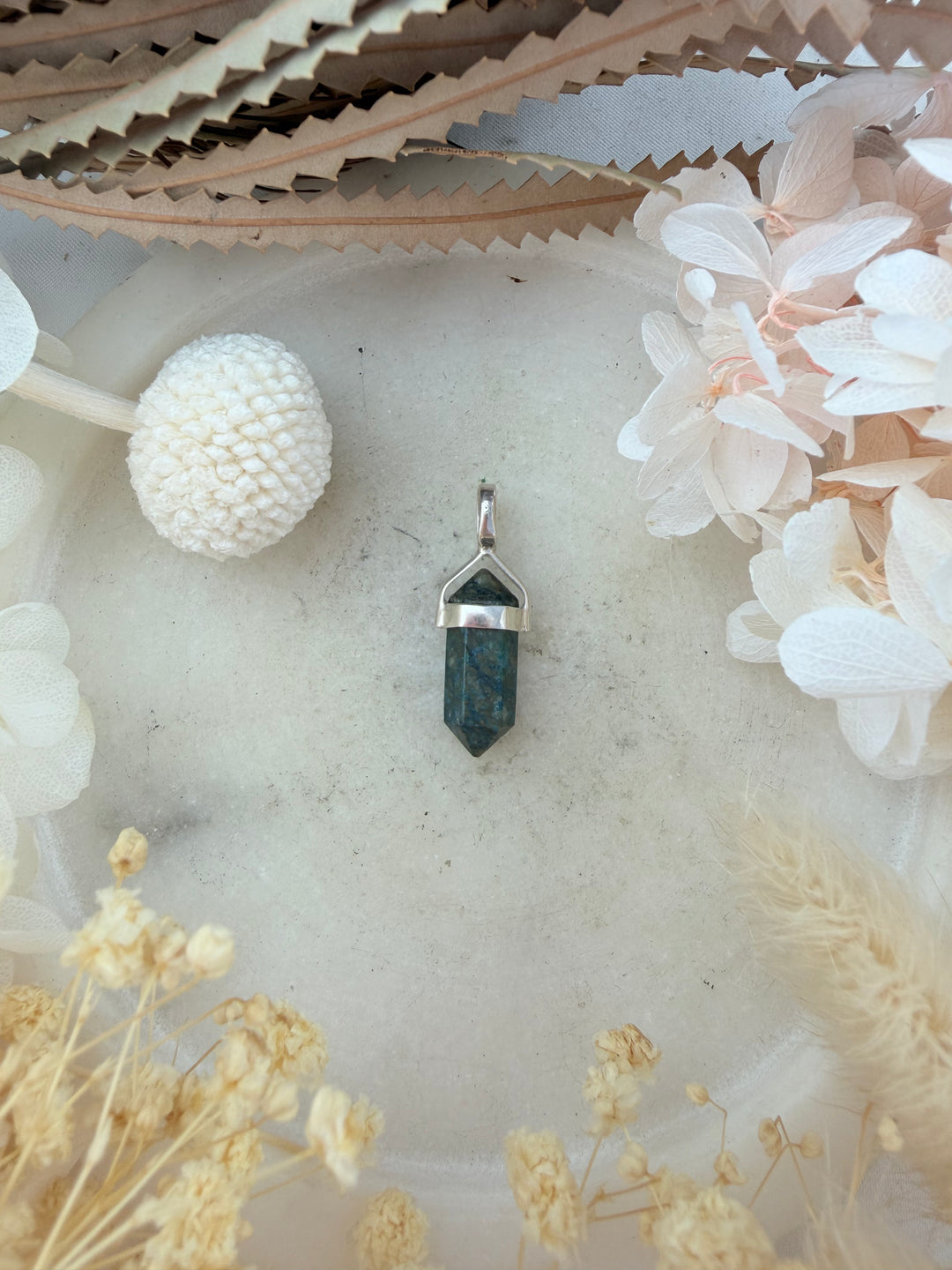 Shattuckite Silver Pendant