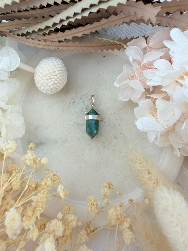 Shattuckite Silver Pendant