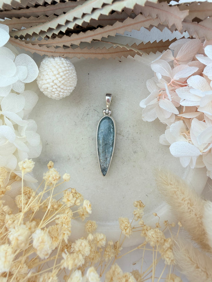 Blue Kyanite Silver Pendant