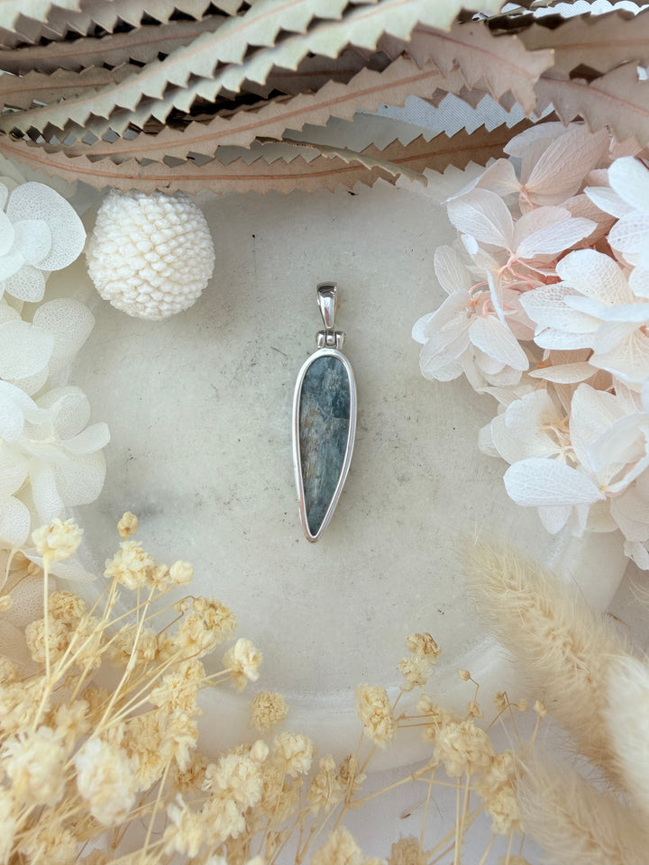 Blue Kyanite Silver Pendant