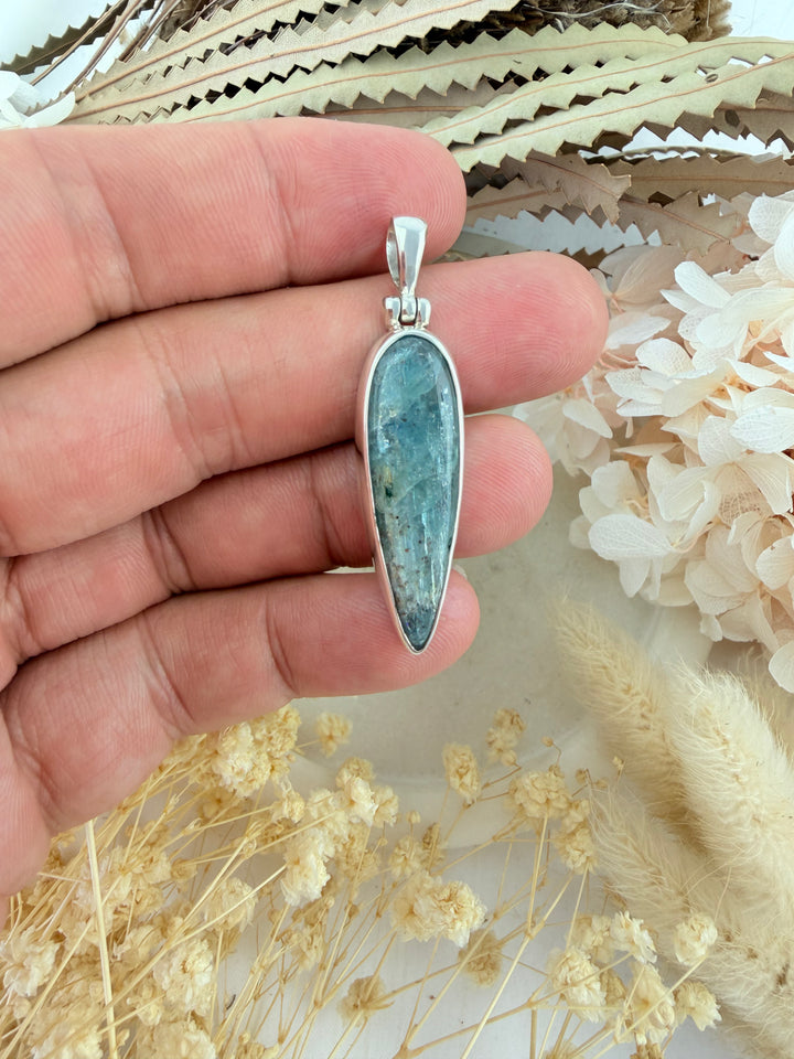 Blue Kyanite Silver Pendant
