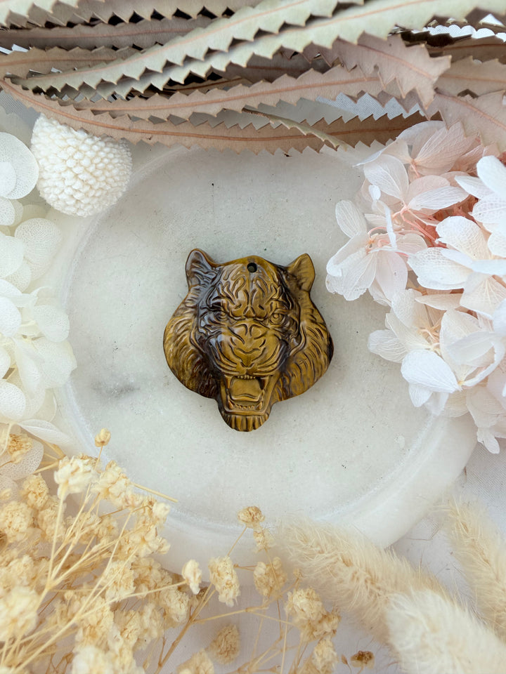 Tigers Eye Tiger Pendant