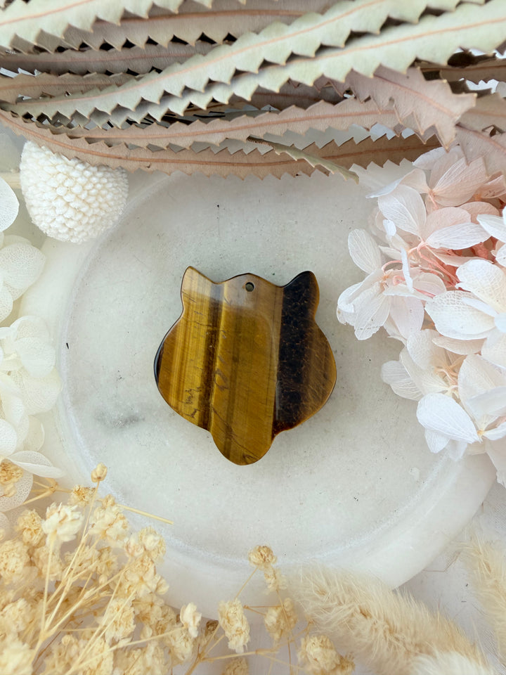Tigers Eye Tiger Pendant