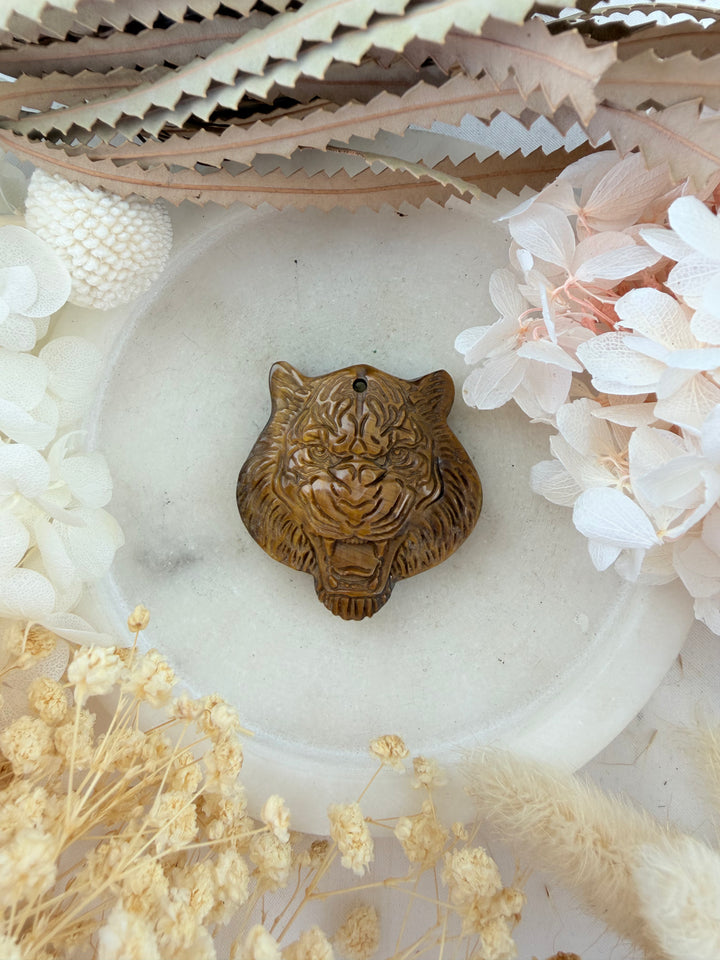 Tigers Eye Tiger Pendant
