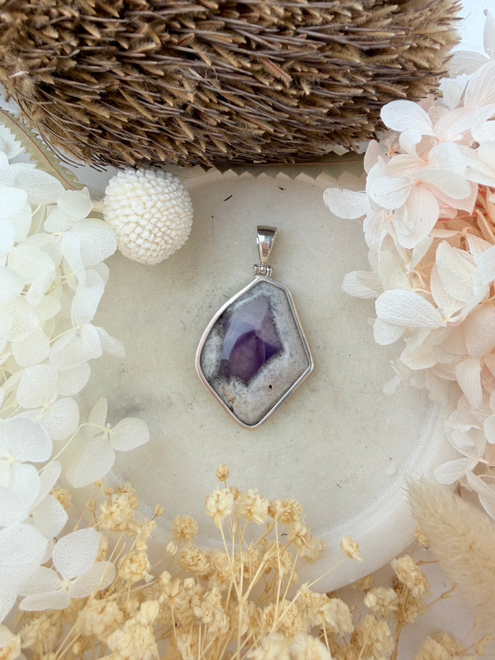 Trapiche Amethyst Silver Pendant
