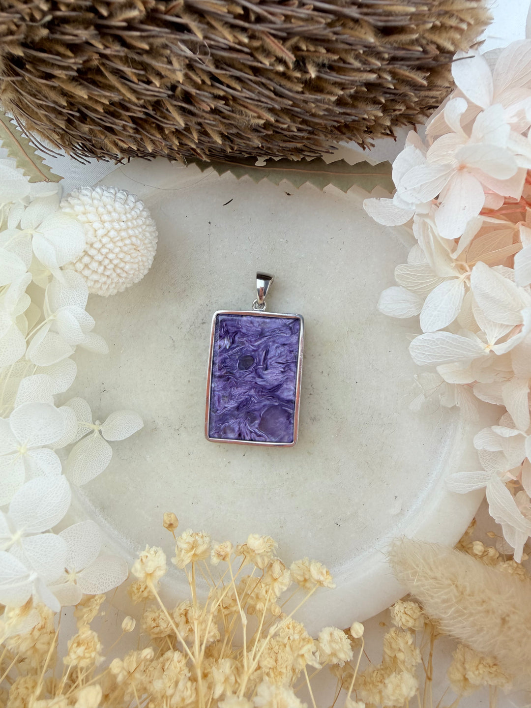 Charoite Silver Pendant