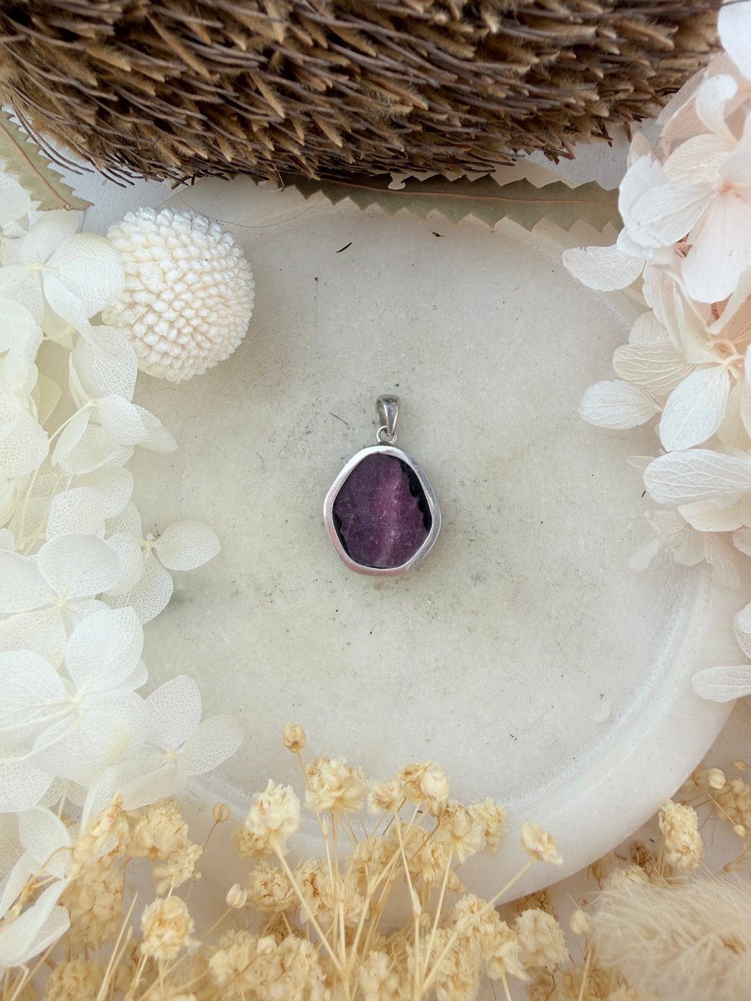 Ruby Silver Pendant